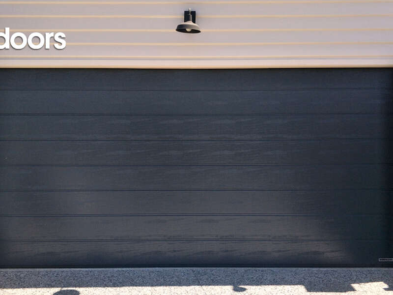 4Ddoors Sectional Garage Door - M-Ribbed Profile in colour 'Anthracite Grey', with a Woodgrain Finish